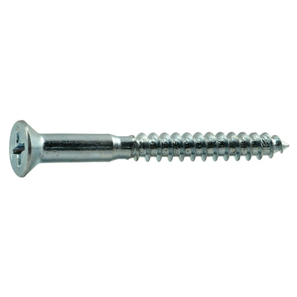 Midwest Fastener Wood Screw, #9, 1-3/4 in, Zinc Plated Steel Flat Head Phillips Drive, 100 PK 02570 - main